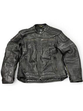 Scorpion Black Leather Motorcycle Racing Padded Armoured Biker Jacket Women's M